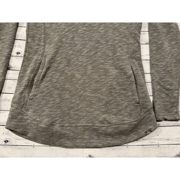 prAna Womens Calexa Tunic Sweater Sz XS Heather Green Pullover Active Pockets - Picture 5 of 15